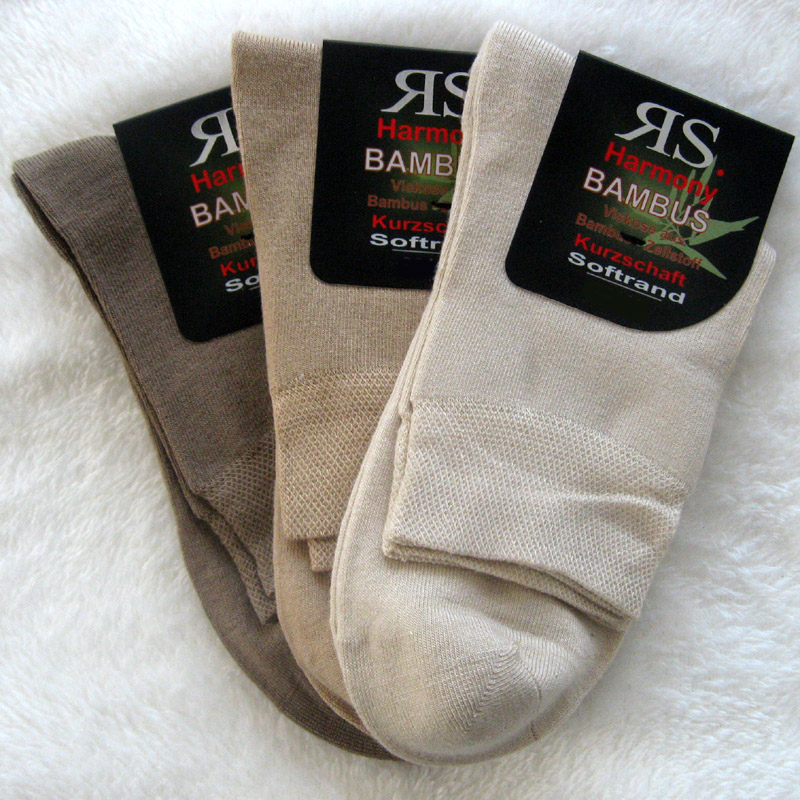 3 Paar Bambus Kurzschaft  verschiedene Naturtöne