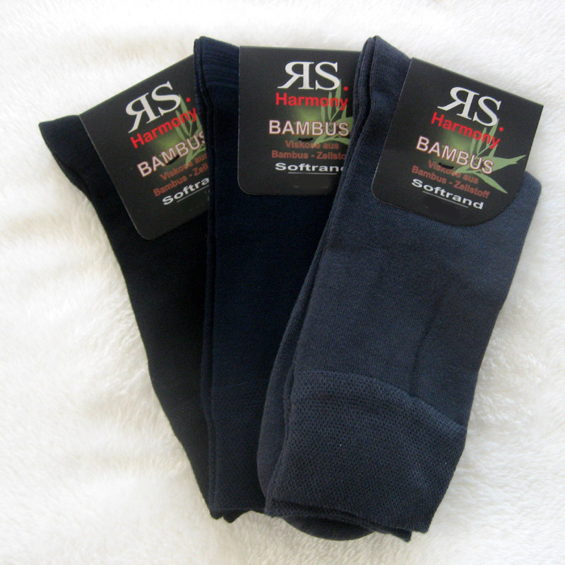 3 Paar Bambus Socken Grau Blau und Schwarz