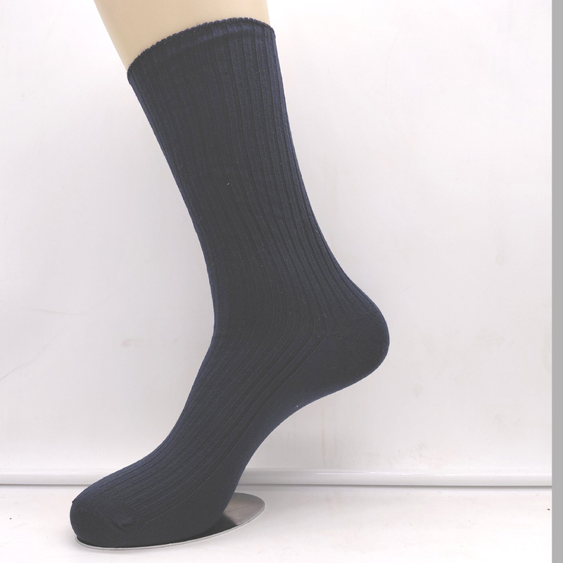 4 Paar Socken 100% Baumwolle 4/2 Rippe Dunkelblau