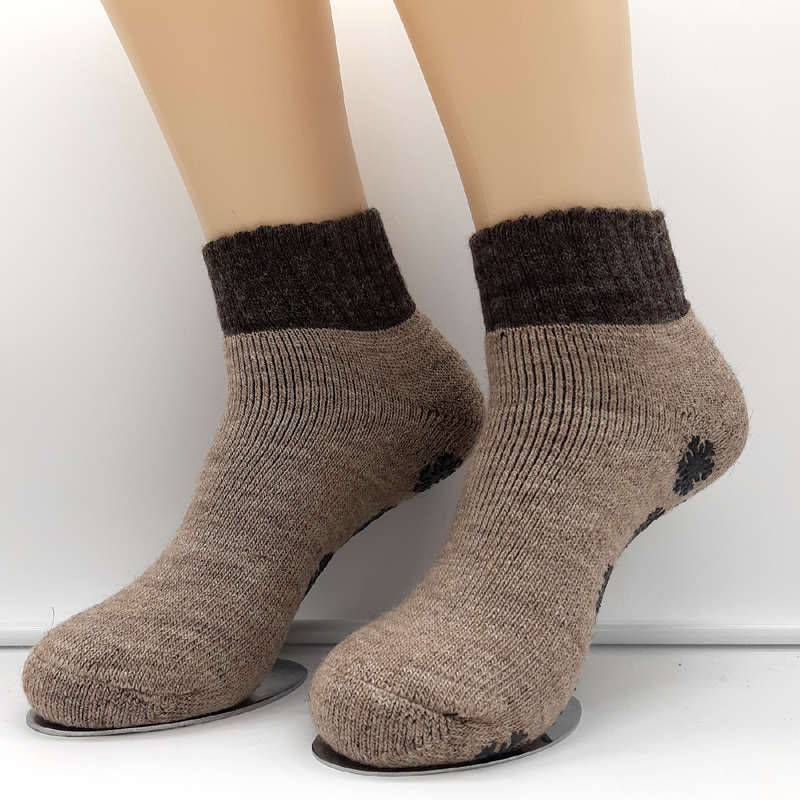 1 Paar Kurze MH Stoppersocken ABS mit Alpakawolle Beige