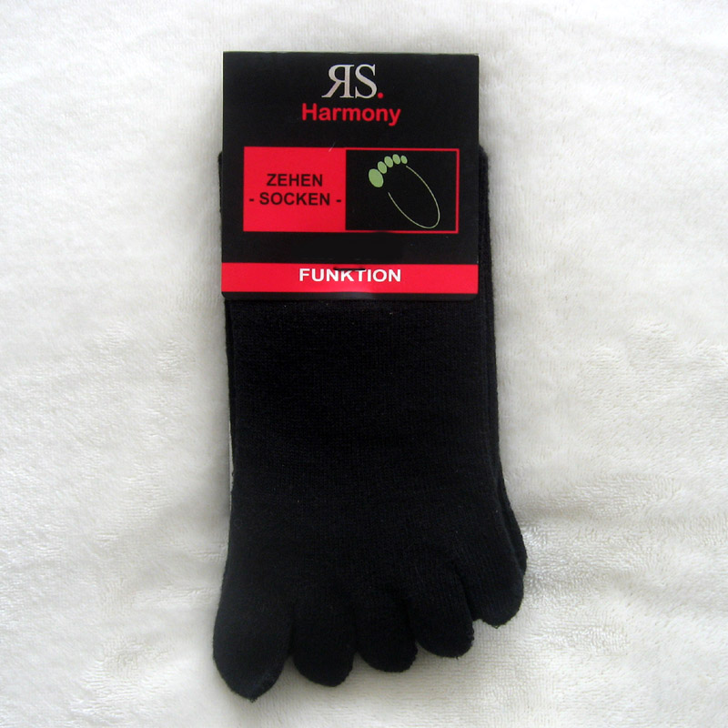 Funktions Hygiene Zehen Socken Schwarz