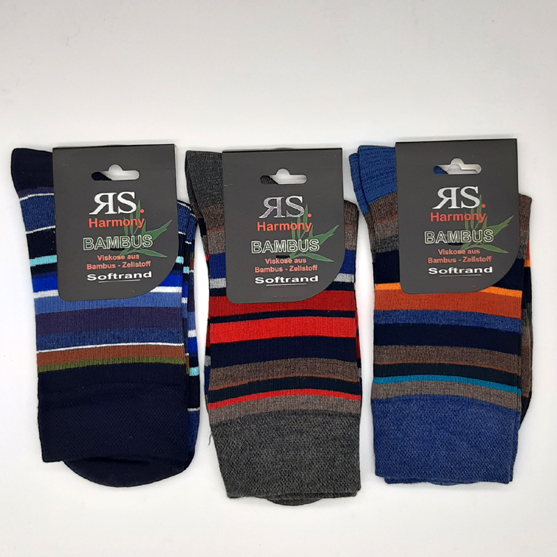 3 Paar Bambus Socken Bunt gestreift Farbe 3