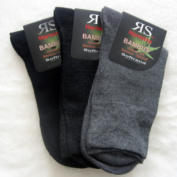 3 Paar Bambus Socken Grau und Schwarz