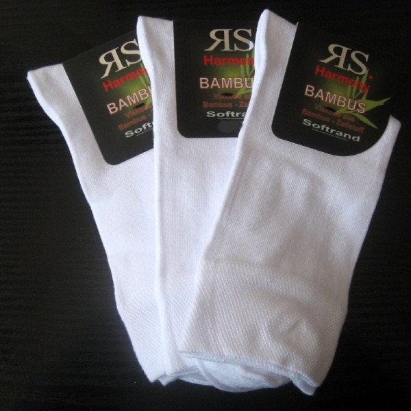 3 Paar Bambus Socken Weiß