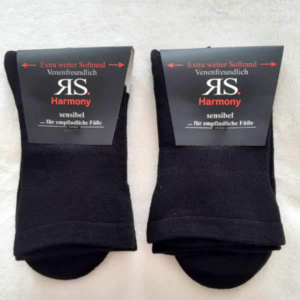 2 Paar Harmony Thermo Socken EXTRA WEITER Softrand Schwarz