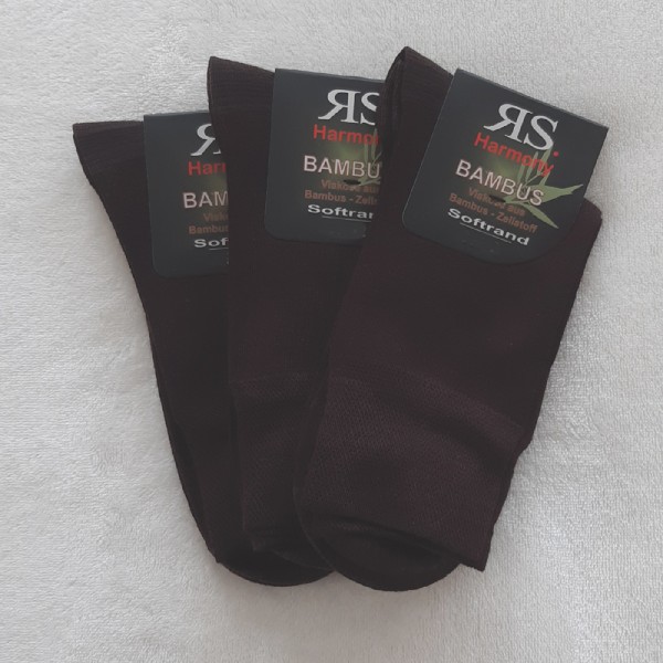 3 Paar Bambus Socken Dunkelbraun