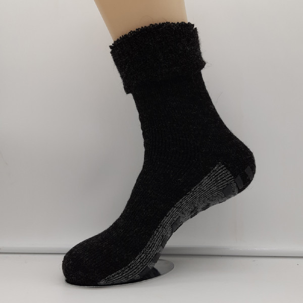 1 Paar dicke MH Alpaka Umschlag Stoppersocken Anthrazit