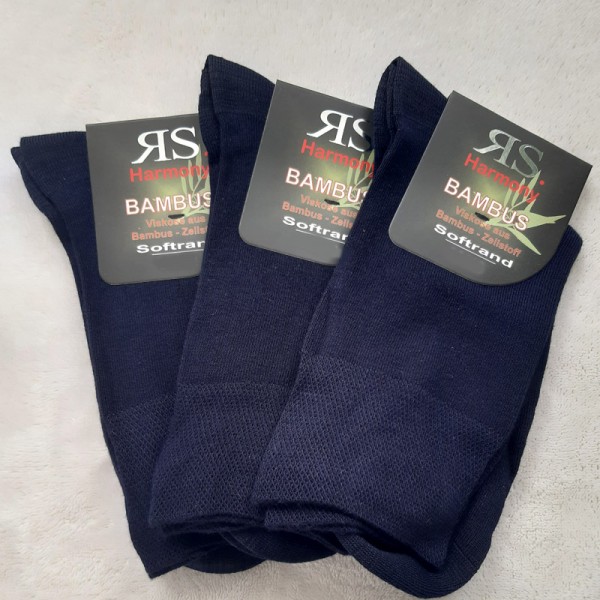 3 Paar Bambus Socken Dunkelblau Marine