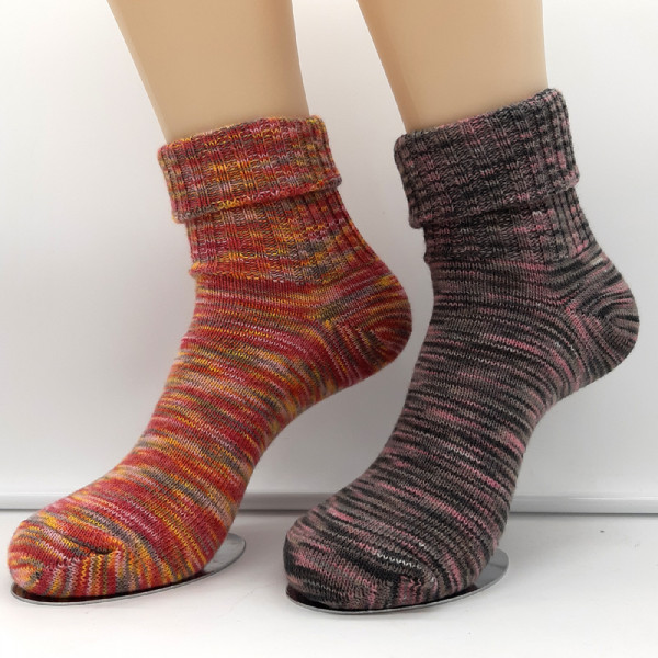 2 Paar MH Soft Alpaka Wollsocken mit Umschlag Multicolor Farbe 1