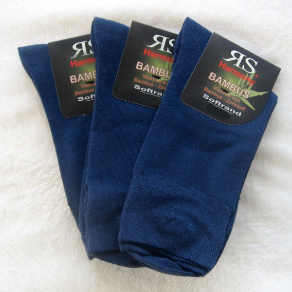 3 Paar Bambus Socken Jeans Blau